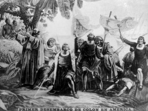 Débarquement de Colomb en Amérique, 15ème siècle, années 1920 - Unbekannt
