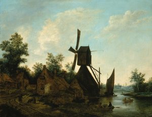 Paysage avec moulin à vent