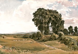 Paysage, près de Wareham, Dorset - une esquisse en plein air