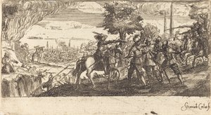 Paysage avec scène de bataille