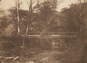 Paysage avec arbres et pont, vers 1850 - Unbekannt