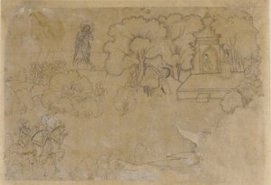 Paysage avec une figure de la Vierge Marie, XVIIe siècle - Unbekannt