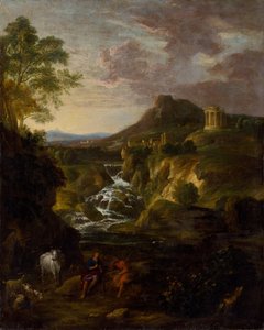Paysage avec les cascades de Tivoli