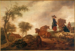 Paysage avec bergers