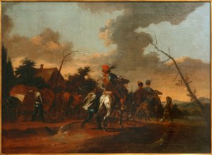 Paysage avec une troupe de cavaliers