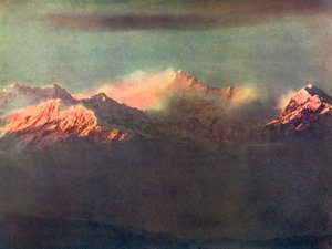 Derniers rayons de lumière sur Kinchenjunga, vers 1910 - Unbekannt