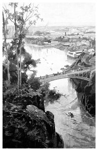 Launceston, depuis Cataract Bridge, Tasmanie, Australie, 1886