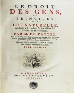 Le droit des gens, ou principes de la loi naturelle, appliqués à la conduite, 1775 - Unbekannt
