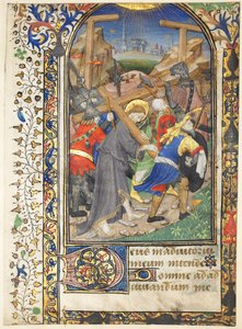 Feuille extraite des Heures de Tarleton : Christ portant la croix Terce, Office de la Vierge, vers 14 - Unbekannt