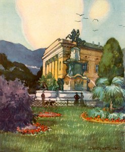 Leopoldsbrunnen et théâtre municipal, c1929 - Unbekannt