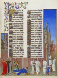 Les Très Riches Heures du duc de Berry, Folio 72r - La Procession de Saint Grégoire