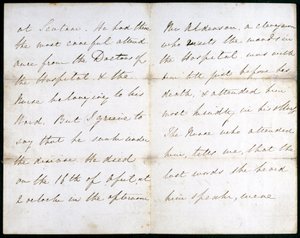 Lettre de Florence Nightingale, mai 1856 - Unbekannt