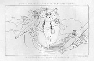 Leucothée, la déesse de la mer, sauve Ulysse dans la tempête, vers 1833 - Unbekannt