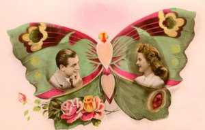 Couple amoureux dans un papillon