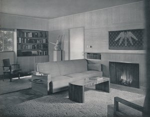 Salon conçu par Honor Easton et Alyne Whalen dans une maison à Los Angeles, 1942 - Unbekannt