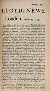 Lloyds News. Londres, 15 octobre 1696 - Numb. 20, 1928