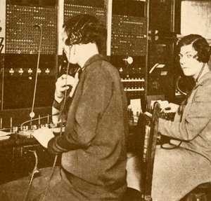 Service téléphonique Londres-New York, vers 1930