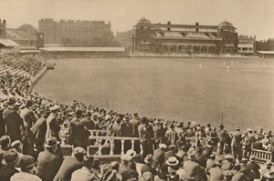 Vue vers le pavillon depuis le Mound Stand au célèbre Lords, vers 1935 - Unbekannt