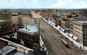 Regard vers le nord le long de Main Street, Winnipeg. Manitoba, Canada, vers 1900