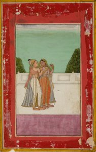 Amoureux sur une terrasse, vers 1740 - Unbekannt