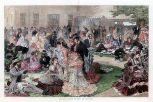 Heure du déjeuner derrière la grande tribune, courses d