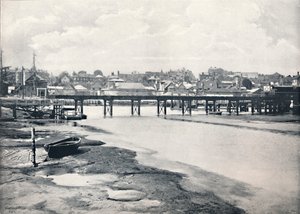 Lymington - Le Pont et la Ville, depuis la rivière, 1895