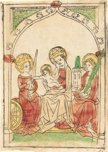 Madone entre les saints Catherine et Barbara - Unbekannt