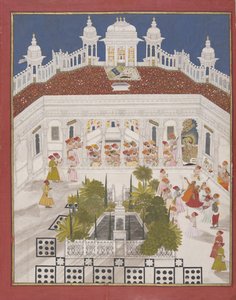 Maharana Ari Singh adorant dans son palais, 1765