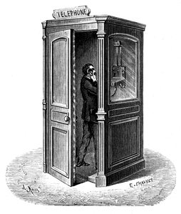Passer un appel depuis une cabine téléphonique, 1888 - Unbekannt