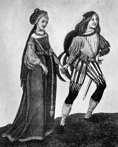 Costume masculin et féminin, fin du 15e-début du 16e siècle - Unbekannt