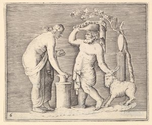 Homme et Femme Sacrifiant une Chèvre - Unbekannt