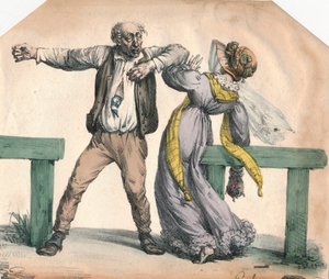 Homme attaquant une femme, 1855