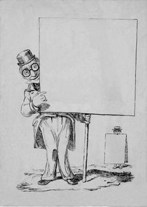 Homme tenant une pancarte, XIXe siècle - Unbekannt