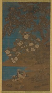 Canards mandarins et fleurs, dynastie Ming ou Qing, 17ème siècle