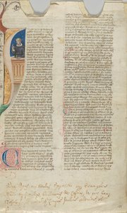 Feuille de manuscrit, 14e siècle - Unbekannt