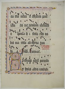 Feuille de manuscrit avec initiale A, d