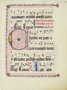 Feuille de manuscrit avec initiale C, d