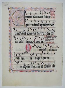 Feuille de manuscrit avec initiale C, d