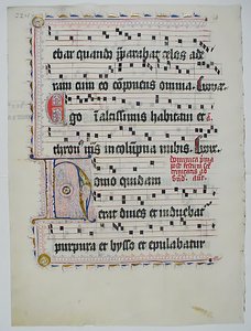 Feuille de manuscrit avec initiale H, d