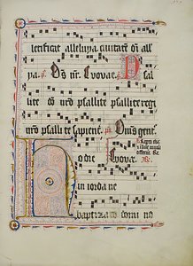 Feuille de manuscrit avec initiale H, d