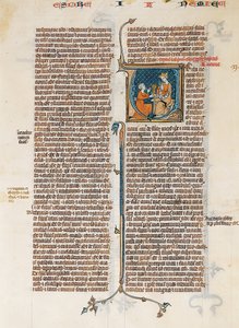 Feuille de manuscrit avec ouverture du Livre de Néhémie, d
