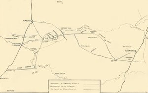 Carte illustrant les mouvements pour le secours de Kimberley et la capture de Bloemfontein - Unbekannt