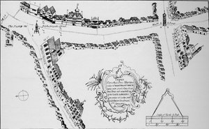 Carte de Bishopsgate, City de Londres, c1599