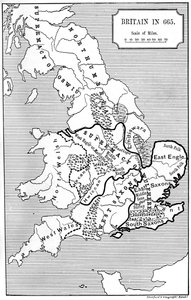 Carte de la Grande-Bretagne en 665