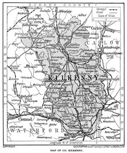Carte du comté de Kilkenny, Irlande, 1924-1926 - Unbekannt