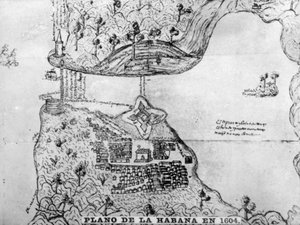 Carte de La Havane, 1608, années 1920 - Unbekannt