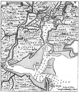 Carte de New York vers le milieu du XVIIIe siècle, vers 1880
