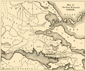 Carte de la Grèce du Nord et Centrale, 1890 - Unbekannt