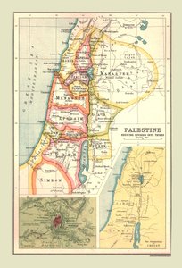 Carte de la Palestine, montrant la division en tribus, 1902
