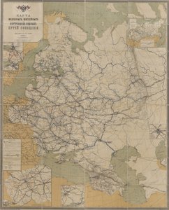 Carte des routes, chemins de fer et voies navigables de l